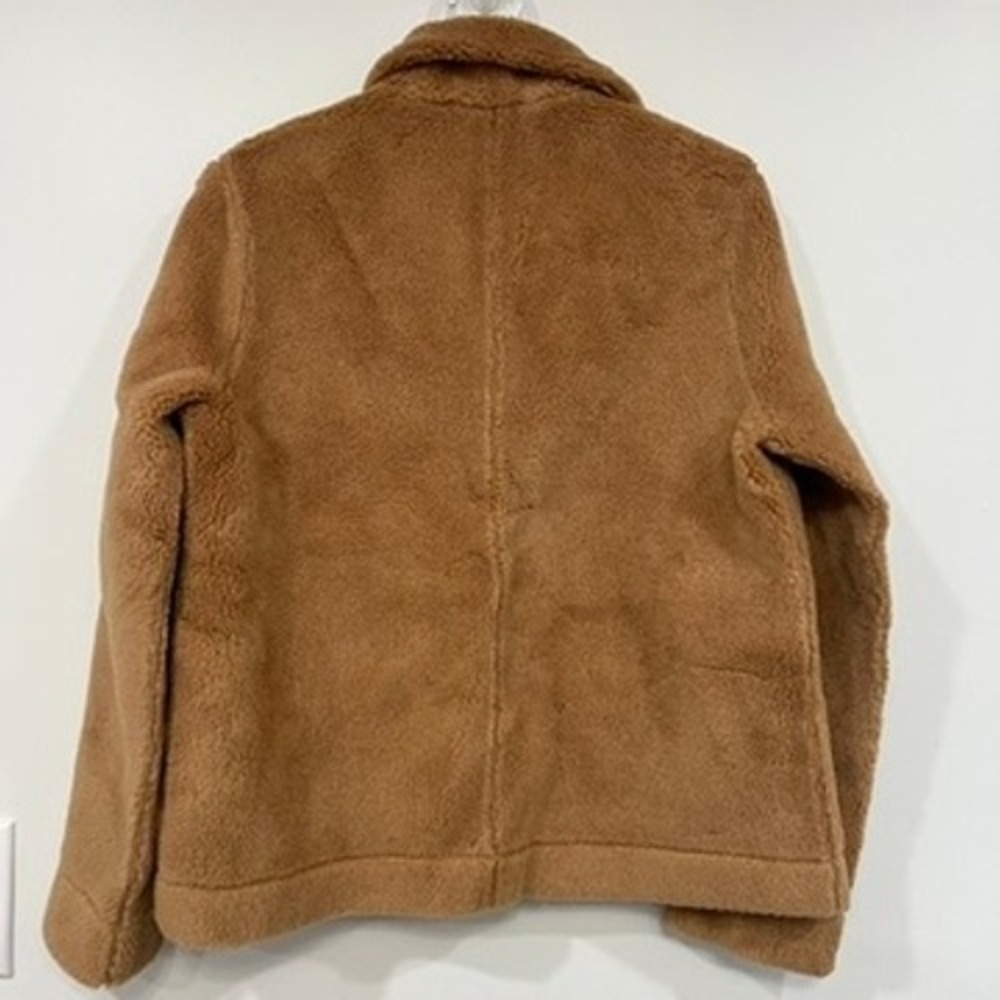 J Mclaughlin Womens Johnson Coat Small NWT $398 Brown Full Zip Teddy Wool Collar - Picture 3 of 7